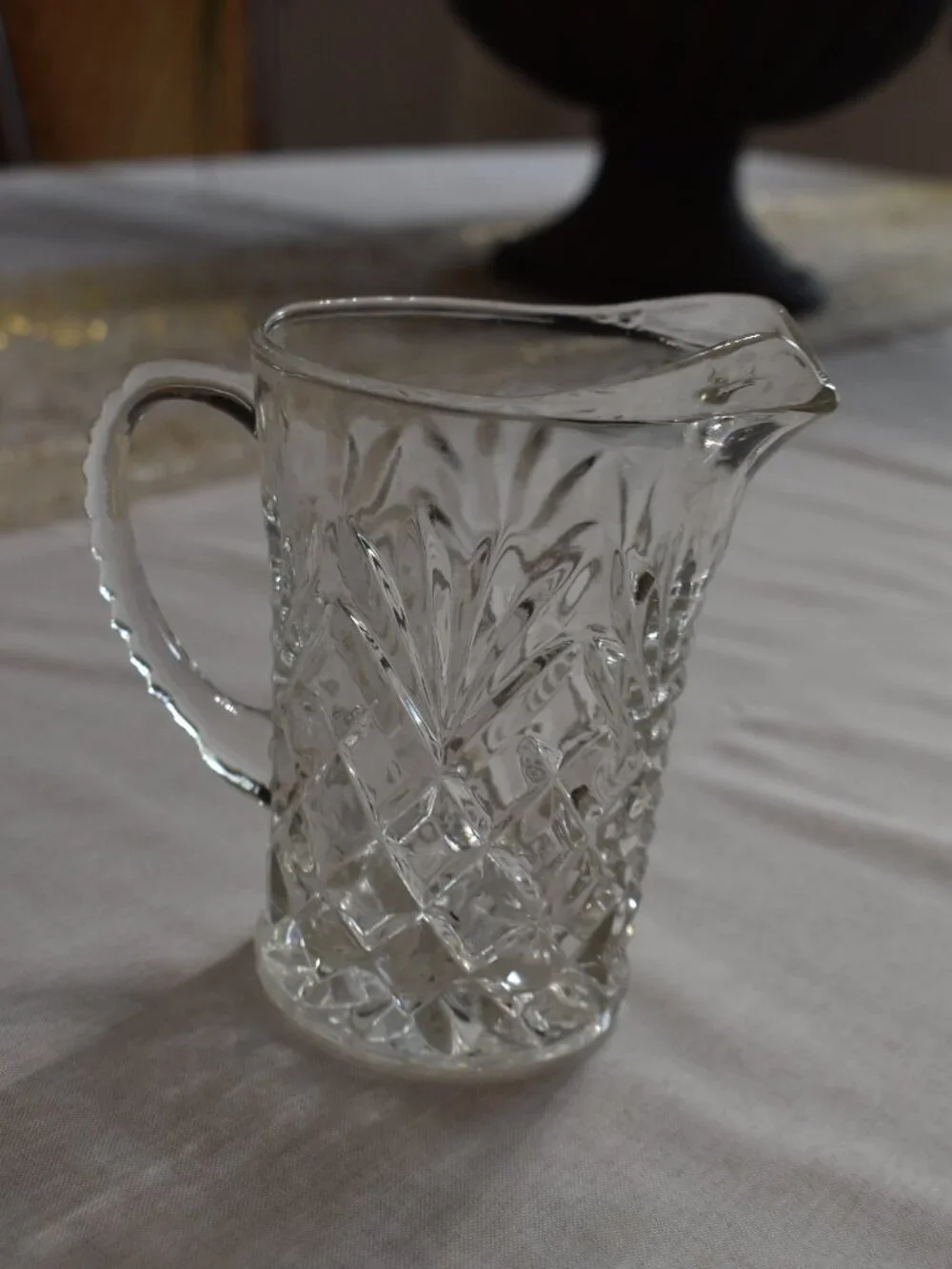 Vintage Anchor Hocking Pineapple Pattern Creamer Pitcher